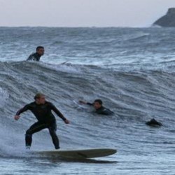 Surfing Widemouth Bay, Cornwall